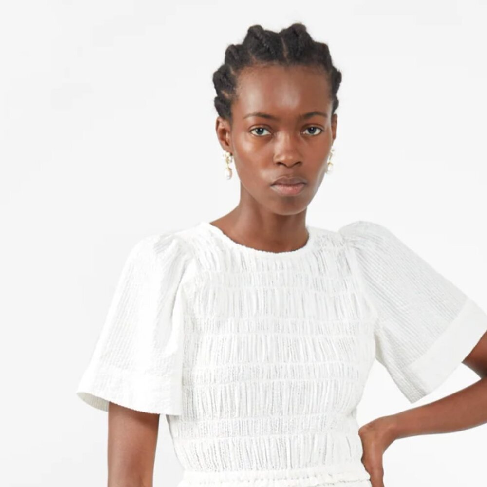 Apiece Apart Smocked Top in White